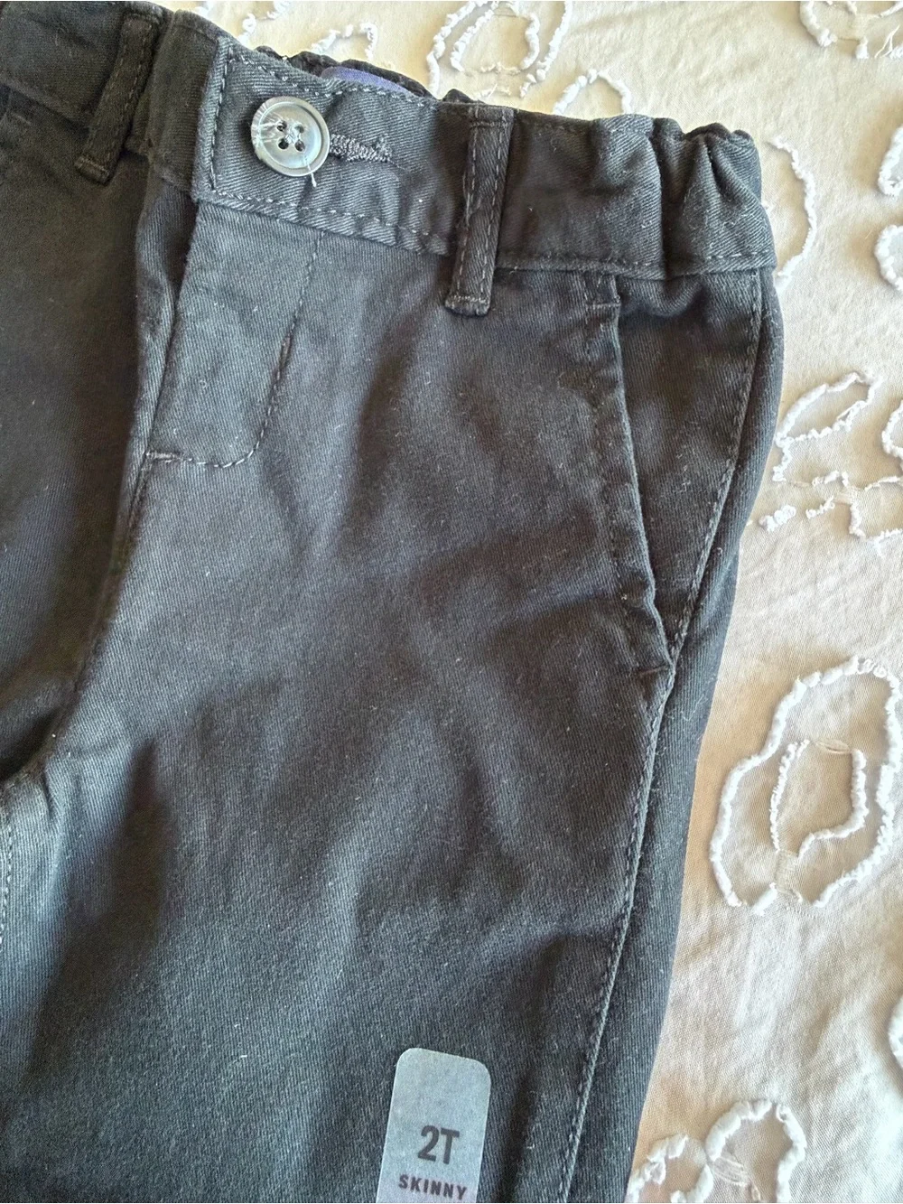 NWT The Children’s Place Toddler Boys Black Skinny Chino Pants Size 2T Uniform